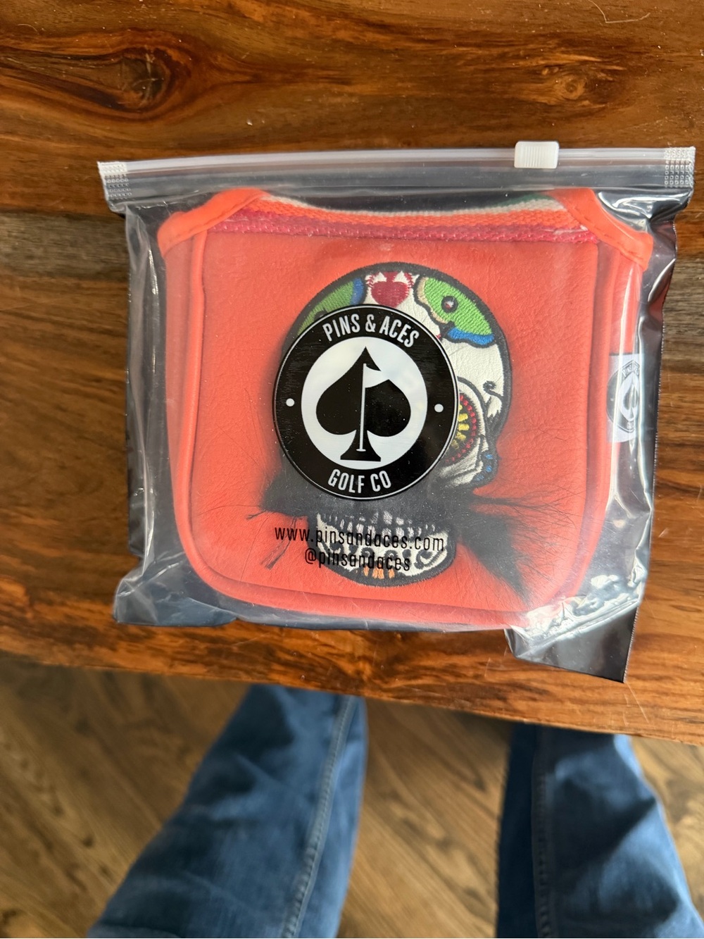 Pins & Aces Kids Orange Skull Golf Putter Cover